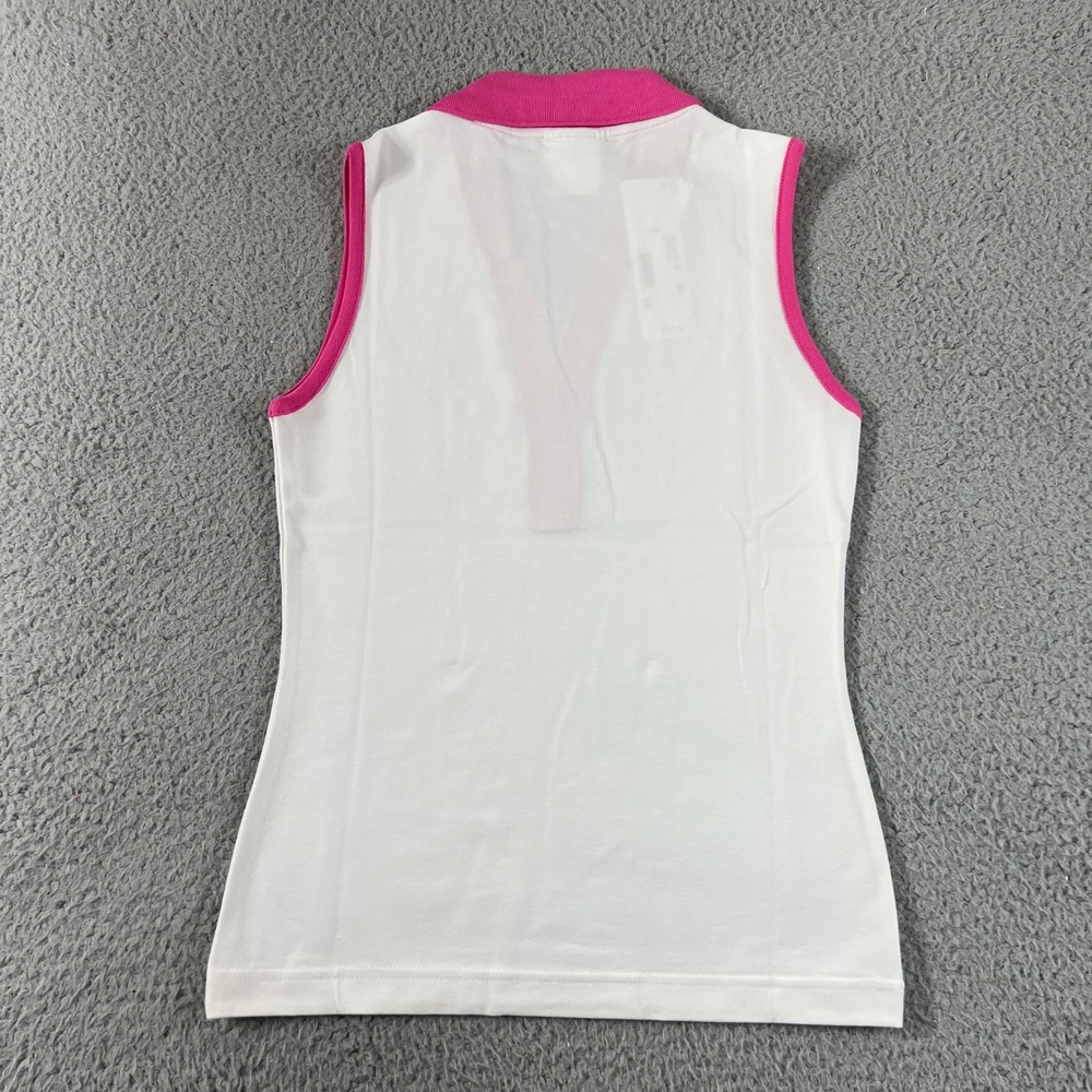Lacoste Sport Polo Shirt Women US Size S (EU/4) White Sleeveless V-Neck Top NWT - Picture 2 of 10